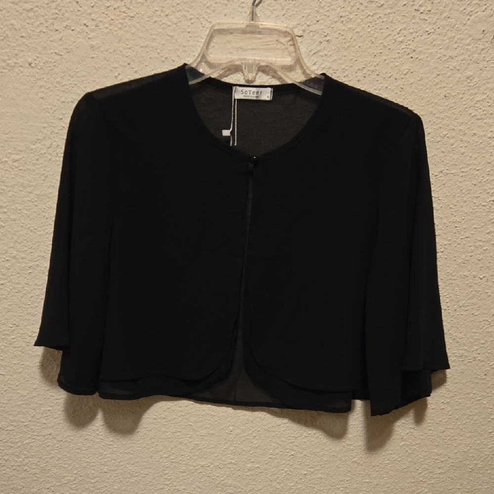 B10 SoTeer Black Sheer Cover Up Capelette